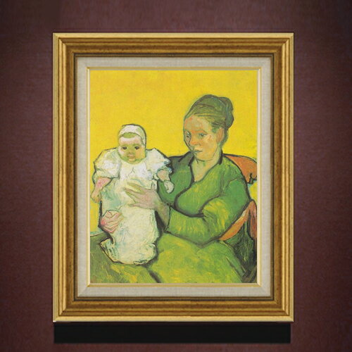 Rakuten - 【油絵 直筆仕上げ】ゴッホ ルーラン夫人と赤ん坊 F6 【アップグレード額】 絵画 販売 6号 油彩 人物画 558×467mm 複製画 送料無料 プレゼント ギフト 開店祝い 開業祝い 退職祝い 新築祝い リビング 玄関 モダン アートフレーム 壁掛け