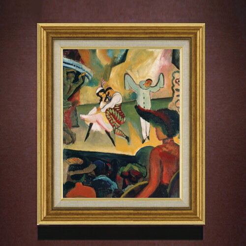 樂天商城 - 【油絵 直筆仕上げ】アウグスト・マッケ Ballet Russes 1 F6 【アップグレード額】 絵画 販売 6号 油彩 抽象画 558×467mm 複製画 送料無料 プレゼント ギフト 開店祝い 開業祝い 退職祝い 新築祝い リビング 玄関 モダン アートフレーム 壁掛け