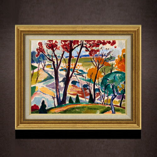 セーイェン Landscape, Bridge, Huntingdon Valley F6  絵画 販売 6号 油彩 抽象画 558×467mm 複製画 送料無料 プレゼント ギフト 開店祝い 開業祝い 退職祝い 新築祝い リビング 玄関 モダン アートフレーム 壁掛け