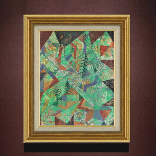 パウル・クレー Wald Bau F6  絵画 販売 6号 油彩 抽象画 558×467mm 複製画 送料無料 プレゼント ギフト 開店祝い 開業祝い 退職祝い 新築祝い リビング 玄関 モダン アートフレーム 壁掛け