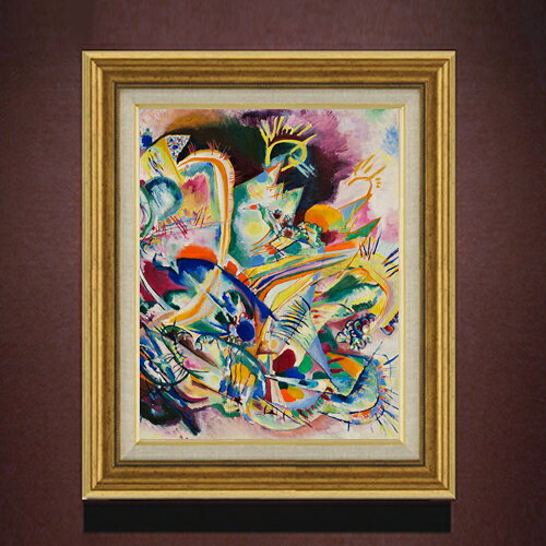 ワシリーカンディンスキー Untitled Improvisation V F6  絵画 販売 6号 油彩 抽象画 558×467mm 複製画 送料無料 プレゼント ギフト 開店祝い 開業祝い 退職祝い 新築祝い リビング 玄関 モダン アートフレーム 壁掛け