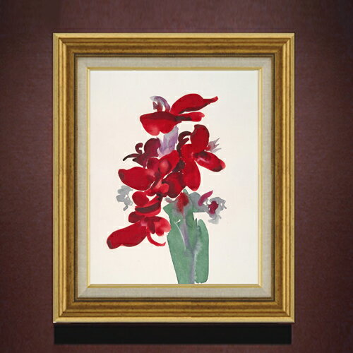 Rakuten - 【油絵 直筆仕上げ】オキーフ レッドカンナ F6 【アップグレード額】 絵画 販売 6号 油彩 抽象画 558×467mm 複製画 送料無料 プレゼント ギフト 開店祝い 開業祝い 退職祝い 新築祝い リビング 玄関 モダン アートフレーム 壁掛け