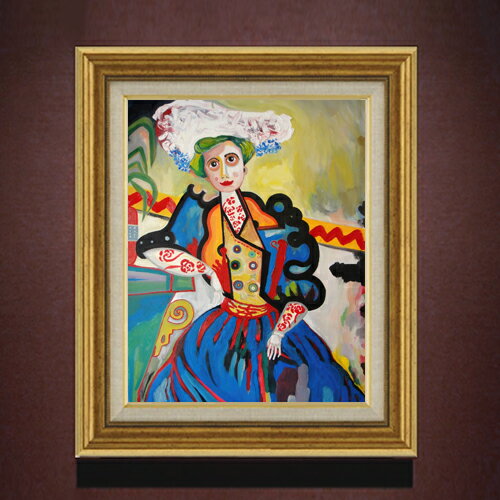 樂天商城 - 【油絵 直筆仕上げ】カルドーゾ A mulher F6 【アップグレード額】 絵画 販売 6号 油彩 抽象画 558×467mm 複製画 送料無料 プレゼント ギフト 開店祝い 開業祝い 退職祝い 新築祝い リビング 玄関 モダン アートフレーム 壁掛け