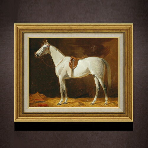Rakuten - 【油絵 直筆仕上げ】エミール・フォルカース 白い馬 F6 【アップグレード額】 絵画 販売 6号 油彩 抽象画 558×467mm 複製画 送料無料 プレゼント ギフト 開店祝い 開業祝い 退職祝い 新築祝い リビング 玄関 モダン アートフレーム 壁掛け