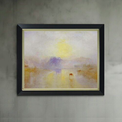 【油絵 直筆仕上げ】ターナー ノラム城、 日の出 F6 【シンプルフレーム】 絵画 販売 6号 油彩 風景画 ..