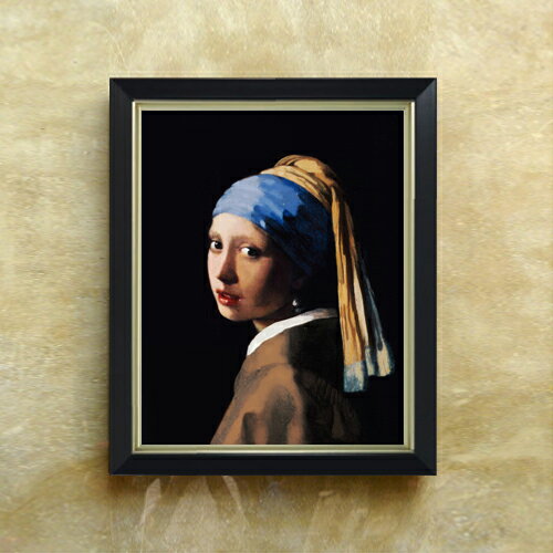 【油絵 直筆仕上げ】フェルメール 真珠の耳飾りの少女 F6 【シンプルフレーム】 絵画 販売 6号 油彩 人物画 440×348mm 複製画 送料無料 プレゼント ギフト 開店祝い 開業祝い 退職祝い 新築祝い リビング 玄関 モダン アートフレーム 壁掛け