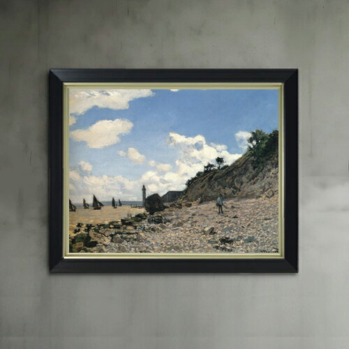 絵自体（キャンバス）の大きさ　410×318mm 表面アクリル透明保護板　額縁吊り紐　付属 ※一部在庫商品は早期出荷可能の場合がございます。 お急ぎに際は別途Eメールにてお問い合わせください。 お問い合わせメールアドレス 　shopmaster@artrest.jp 【留意事項】 ※注文個数によりお届け日が変わることがあります。 ※直筆仕上げ商品のため色彩が若干異なる場合がございますので 予めご了承くださいませ。 絵画 販売 インテリア 油絵 油彩 壁掛け 複製画 風景画 ゴッホ モネ ルノワール その他 静物画 肖像画 アート プレゼント 開業祝い 退職祝い 新築祝い 玄関 リビングアート 風水 縁起 フレーム 贈り物クロード・モネ オンフルールの海岸