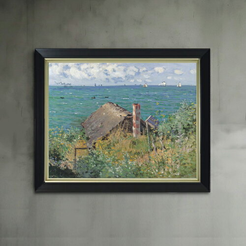 【油絵 直筆仕上げ】クロード・モネ サン＝タドレスの小屋 F6 【シンプルフレーム】 絵画 販売 6号 油..