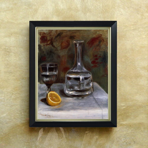 【油絵 直筆仕上げ】ルノワール Still Life with Carafe F6 【シンプルフレーム】 絵画 販売 6号 油彩 ..