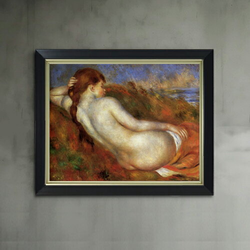 【油絵 直筆仕上げ】ルノワール 寄りかかる裸婦像(2) F6 【シンプルフレーム】 絵画 販売 6号 油彩 人..