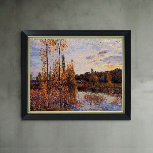 樂天商城 - 【油絵 直筆仕上げ】シスレー ロノジカ近郊 F6 【シンプルフレーム】 絵画 販売 6号 油彩 風景画 440×348mm 複製画 送料無料 プレゼント ギフト 開店祝い 開業祝い 退職祝い 新築祝い リビング 玄関 モダン アートフレーム 壁掛け
