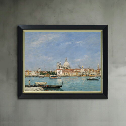 【油絵 直筆仕上げ】ブータン サンタ・マリア・デッラ・サルーテ聖堂-サン・ジョルジョ島から望む F6 【シンプルフレーム】 絵画 販売 6号 油彩 風景画 440×348mm 複製画 送料無料