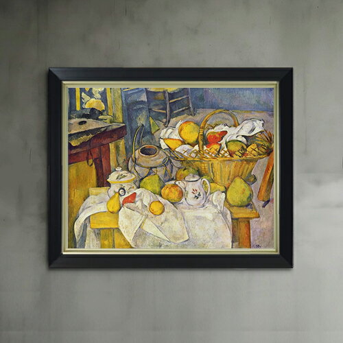 【油絵 直筆仕上げ】セザンヌ 果物籠のある静物 F6 【シンプルフレーム】 絵画 販売 6号 油彩 人物画 4..