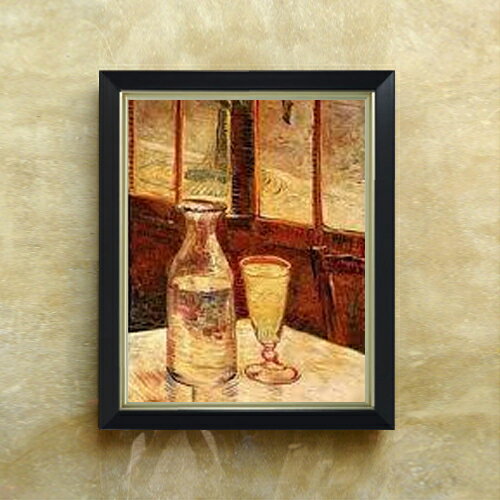 【油絵 直筆仕上げ】ゴッホ アブサンのある静物 F6 【シンプルフレーム】 絵画 販売 6号 油彩 静物画 4..