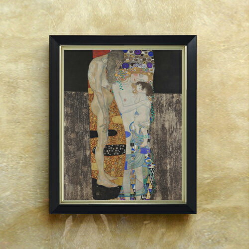 【油絵 直筆仕上げ】クリムト Le tre et F6 【シンプルフレーム】 絵画 販売 6号 油彩 抽象画 440×348mm 複製画 送料無料 プレゼント ギフト 開店祝い 開業祝い 退職祝い 新築祝い リビング 玄関 モダン アートフレーム 壁掛け