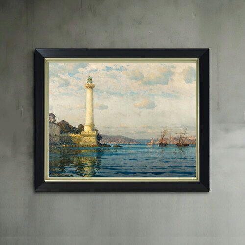 【油絵 直筆仕上げ】ディーマー The Ahrkap Lighthouse F6 【シンプルフレーム】 絵画 販売 6号 油彩 抽象画 440×348mm 複製画 送料無料 プレゼント ギフト 開店祝い 開業祝い 退職祝い 新築祝い リビング 玄関 モダン アートフレーム 壁掛け ラッピング 贈り物
