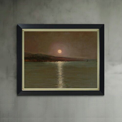 Rakuten - 【油絵 直筆仕上げ】ゾナロ Full Moon F6 【シンプルフレーム】 絵画 販売 6号 油彩 風景画 440×348mm 複製画 送料無料 プレゼント ギフト 開店祝い 開業祝い 退職祝い 新築祝い リビング 玄関 モダン アートフレーム 壁掛け