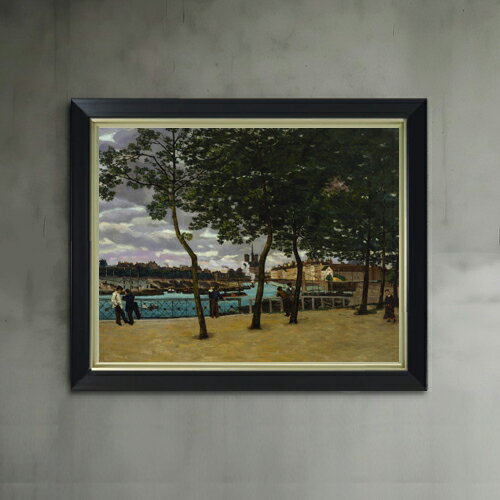 【油絵 直筆仕上げ】ギヨマン View of the Seine, Paris F6 【シンプルフレーム】 絵画 販売 6号 油彩 ..