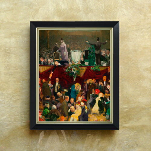 【油絵 直筆仕上げ】ジョージ・ベローズ The Sawdust Trail F6 【シンプルフレーム】 絵画 販売 6号 油彩 風景画 440×348mm 複製画 送料無料 プレゼント ギフト 開店祝い 開業祝い 退職祝い 新築祝い リビング 玄関 モダン アートフレーム 壁掛け