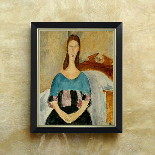 【油絵 直筆仕上げ】モディリアーニ Portrait of Jeanne Hebuterne F6 【シンプルフレーム】 絵画 販売..