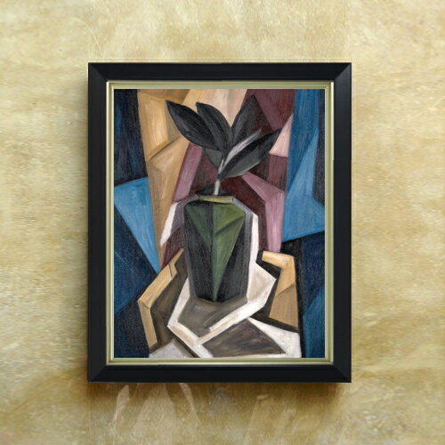 Rakuten - 【油絵 直筆仕上げ】ハートリー ゴムの木 F6 【シンプルフレーム】 絵画 販売 6号 油彩 抽象画 440×348mm 複製画 送料無料 プレゼント ギフト 開店祝い 開業祝い 退職祝い 新築祝い リビング 玄関 モダン アートフレーム 壁掛け