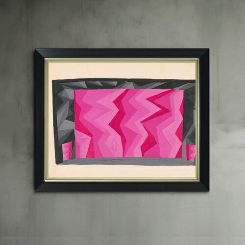 【油絵 直筆仕上げ】ライス 黒フレームのプロセニアムと大胆な色彩装置の劇場デザイン F6 【シンプルフレーム】 絵画 販売 6号 油彩 抽象画 440×348mm 複製画 送料無料 プレゼント ギフト 開店祝い 開業祝い 退職祝い 新築祝い リビング 玄関 モダン