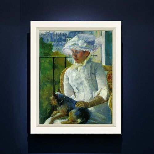 Rakuten - 【油絵 直筆仕上げ】メアリー・カサット young girl at a window F6 【シンプルフレーム】 絵画 販売 6号 油彩 人物画 440×348mm 複製画 送料無料 プレゼント ギフト 開店祝い 開業祝い 退職祝い 新築祝い リビング 玄関 モダン アートフレーム 壁掛け