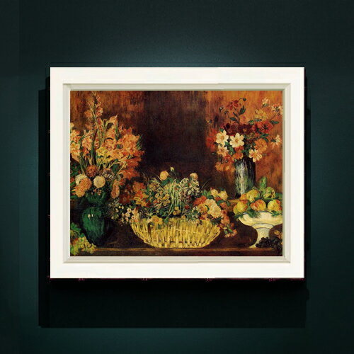 絵自体（キャンバス）の大きさ　410×318mm 表面アクリル透明保護板　額縁吊り紐　付属 ※一部在庫商品は早期出荷可能の場合がございます。 お急ぎに際は別途Eメールにてお問い合わせください。 お問い合わせメールアドレス 　shopmaster@artrest.jp 【留意事項】 ※注文個数によりお届け日が変わることがあります。 ※直筆仕上げ商品のため色彩が若干異なる場合がございますので 予めご了承くださいませ。 絵画 販売 インテリア 油絵 油彩 壁掛け 複製画 風景画 ゴッホ モネ ルノワール その他 静物画 肖像画 アート プレゼント 開業祝い 退職祝い 新築祝い 玄関 リビングアート 風水 縁起 フレーム 贈り物ルノワール 花と果実のバスケット