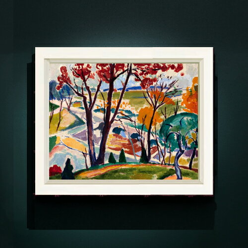 【油絵 直筆仕上げ】セーイェン Landscape, Bridge, Huntingdon Valley F6 【シンプルフレーム】 絵画 販売 6号 油彩 抽象画 440×348mm 複製画 送料無料 プレゼント ギフト 開店祝い 開業祝い 退職祝い 新築祝い リビング 玄関 モダン アートフレーム 壁掛け