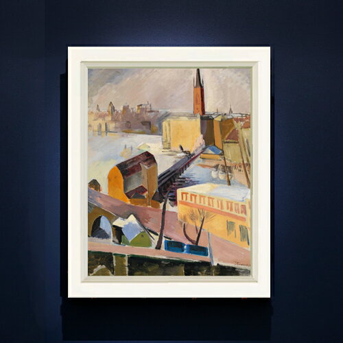 樂天商城 - 【油絵 直筆仕上げ】グリューネヴァルト リッダルホルム教会 F6 【シンプルフレーム】 絵画 販売 6号 油彩 抽象画 440×348mm 複製画 送料無料 プレゼント ギフト 開店祝い 開業祝い 退職祝い 新築祝い リビング 玄関 モダン アートフレーム 壁掛け