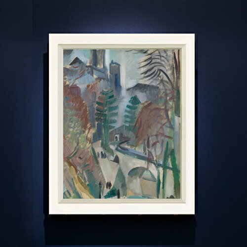 樂天商城 - 【油絵 直筆仕上げ】ドローネー ラオンの風景 F6 【シンプルフレーム】 絵画 販売 6号 油彩 抽象画 440×348mm 複製画 送料無料 プレゼント ギフト 開店祝い 開業祝い 退職祝い 新築祝い リビング 玄関 モダン アートフレーム 壁掛け