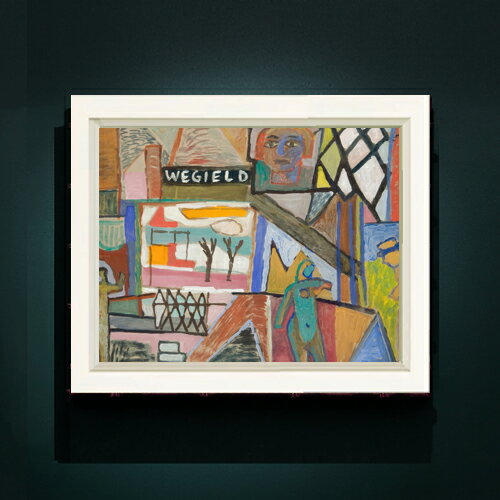 Rakuten - 【油絵 直筆仕上げ】ブロンダー コンポジチャ・ズ・ナピセム F6 【シンプルフレーム】 絵画 販売 6号 油彩 抽象画 440×348mm 複製画 送料無料 プレゼント ギフト 開店祝い 開業祝い 退職祝い 新築祝い リビング 玄関 モダン アートフレーム 壁掛け