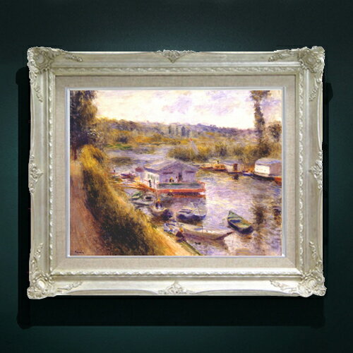 Rakuten - 【油絵 直筆仕上げ】ルノワール ムードンの洗濯場 F6 【アップグレード額縁】 絵画 販売 6号 油彩 風景画 552×461mm 複製画 送料無料 プレゼント ギフト 開店祝い 開業祝い 退職祝い 新築祝い リビング 玄関 アートフレーム 壁掛け