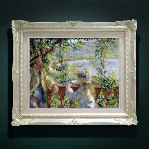 樂天商城 - 【油絵 直筆仕上げ】ルノワール 水辺にて F6 【アップグレード額縁】 絵画 販売 6号 油彩 風景画 552×461mm 複製画 送料無料 プレゼント ギフト 開店祝い 開業祝い 退職祝い 新築祝い リビング 玄関 アートフレーム 壁掛け