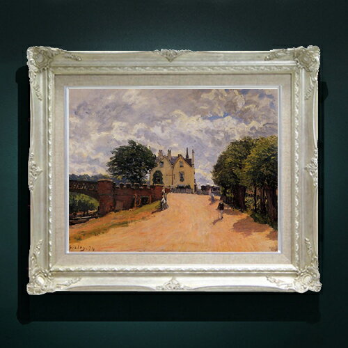 【油絵 直筆仕上げ】シスレー Inn at East Molesey F6 【額入り】 絵画 販売 6号 油彩 風景画 552×461m..