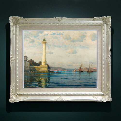 樂天商城 - 【油絵 直筆仕上げ】ディーマー The Ahrkap Lighthouse F6 【額入り】 絵画 販売 6号 油彩 抽象画 552×461mm 複製画 送料無料 プレゼント ギフト 開店祝い 開業祝い 退職祝い 新築祝い リビング 玄関 モダン アートフレーム 壁掛け