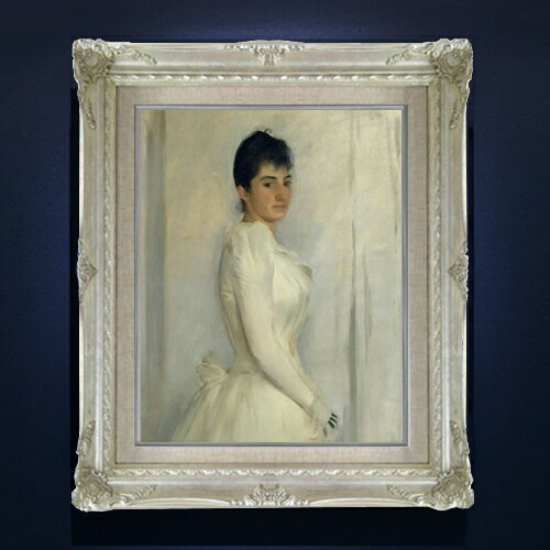 【油絵 直筆仕上げ】ラモン・カザス Portrait of Montserrat Carb F6 【アップグレード額縁】 絵画 販売 6号 油彩 抽象画 552×461mm 複製画 送料無料 プレゼント ギフト 開店祝い 開業祝い 退職祝い 新築祝い リビング 玄関 アートフレーム 壁掛け