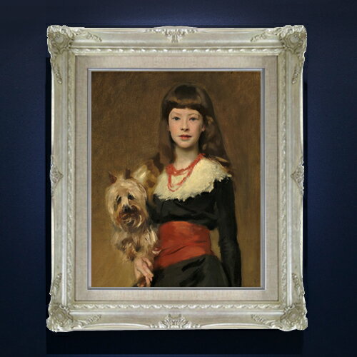 Rakuten - 【油絵 直筆仕上げ】サージェント Miss Beatrice Townsend F6 【アップグレード額縁】 絵画 販売 6号 油彩 人物画 552×461mm 複製画 送料無料 プレゼント ギフト 開店祝い 開業祝い 退職祝い 新築祝い リビング 玄関 アートフレーム 壁掛け