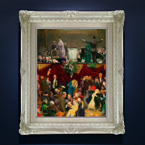 【油絵 直筆仕上げ】ジョージ・ベローズ The Sawdust Trail F6 【額入り】 絵画 販売 6号 油彩 風景画 552×461mm 複製画 送料無料 プレゼント ギフト 開店祝い 開業祝い 退職祝い 新築祝い リビング 玄関 モダン アートフレーム 壁掛け