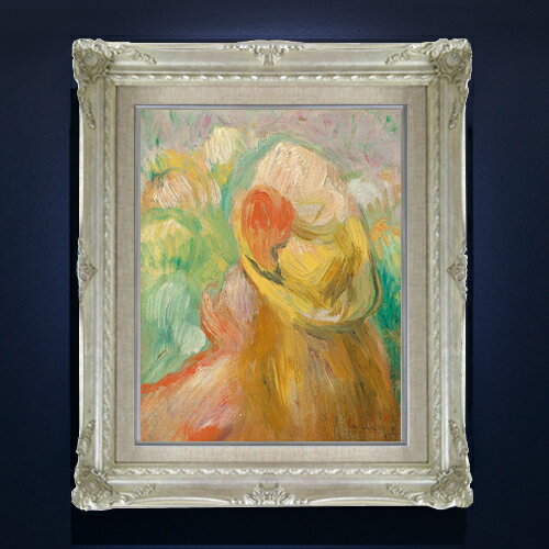 【油絵 直筆仕上げ】ルノワール 黄色い帽子をかぶった女の子 F6 【額入り】 絵画 販売 6号 油彩 抽象画..