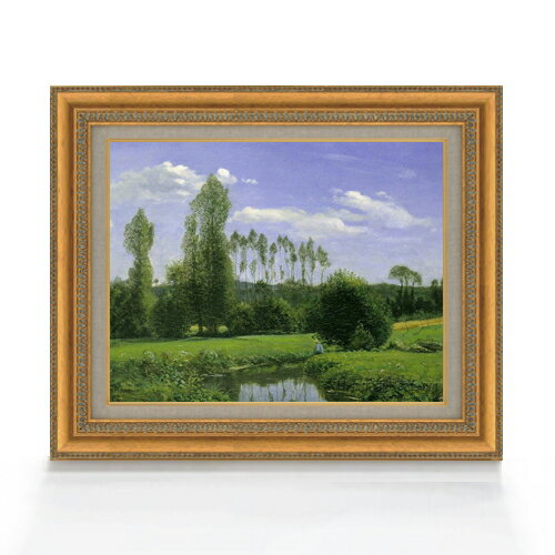 【油絵 直筆仕上げ】クロード・モネ ルエルの眺め F6 【額入りインテリア】 6号 油彩 風景画 558×467mm 複製画 送料無料 プレゼント ギフト 開店...