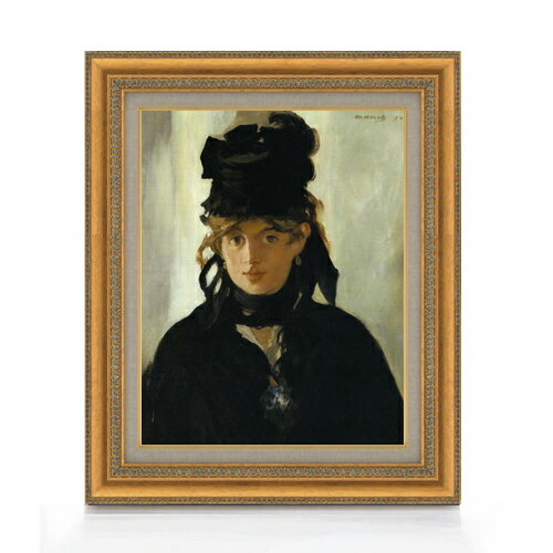 【油絵 直筆仕上げ】マネ すみれの花束をつけたベルト・モリゾ(ベルト・モリゾの肖像) F6 【額入り】 絵画 販売 6号 油彩 人物画 554×463mm 複製...