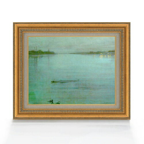 【油絵 直筆仕上げ】ホイッスラー 青と銀 - クレモーンの灯り F6 【額入り】 絵画 販売 6号 油彩 風景..