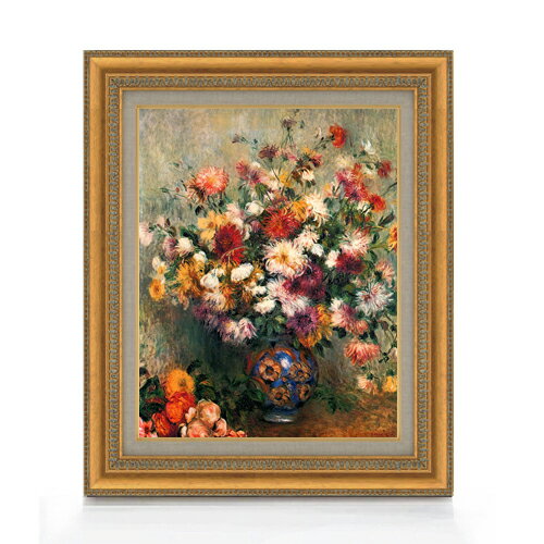 【油絵 直筆仕上げ】ルノワール Vase of Chrysanthemums F6 【額入り】 絵画 販売 6号 油彩 静物画 554×463mm 複製画 送料...