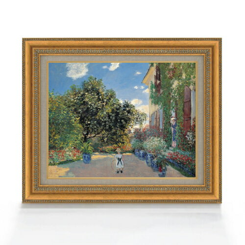 【油絵 直筆仕上げ】クロード・モネ アルジャントゥイユの画家の家 F6 【額入り】 絵画 販売 6号 油彩 風景画 554×463mm 複製画 送料無料 プレゼ...