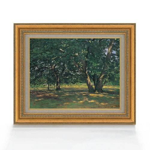 【油絵 直筆仕上げ】クロード・モネ フォンテーヌブローの森 F6 【額入り】 絵画 販売 6号 油彩 風景画 554×463mm 複製画 送料無料 プレゼント ギフト 開店祝い 開業祝い 退職祝い 新築祝い リビング 玄関 モダン アートフレーム 壁掛け