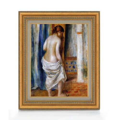 【油絵 直筆仕上げ】ルノワール バスローブ F6 【額入り】 絵画 販売 6号 油彩 人物画 558×467mm 複製画 送料無料 プレゼント ギフト 開店祝い 開業祝い 退職祝い 新築祝い リビング 玄関 モダン アートフレーム 壁掛け