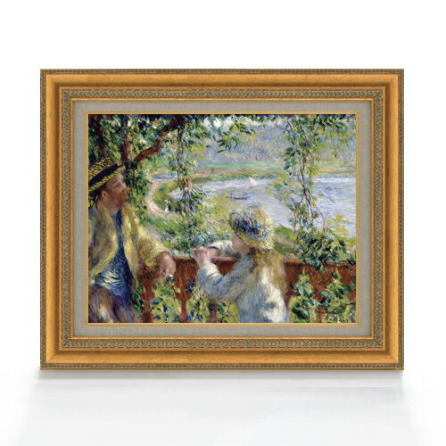 【油絵 直筆仕上げ】ルノワール 水辺にて F6 【額入り】 絵画 販売 6号 油彩 風景画 554×463mm 複製画 ..