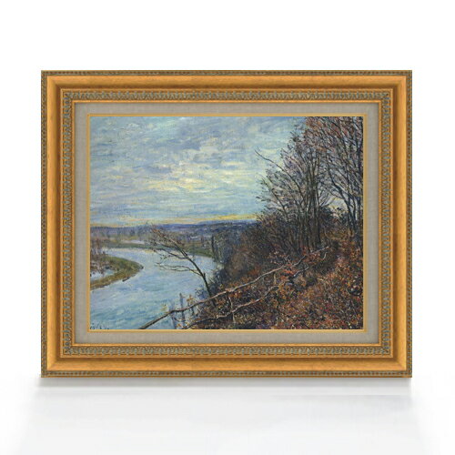 Rakuten - 【油絵 直筆仕上げ】シスレー 11月の午後 F6 【額入り】 絵画 販売 6号 油彩 風景画 558×467mm 複製画 送料無料 プレゼント ギフト 開店祝い 開業祝い 退職祝い 新築祝い リビング 玄関 モダン アートフレーム 壁掛け