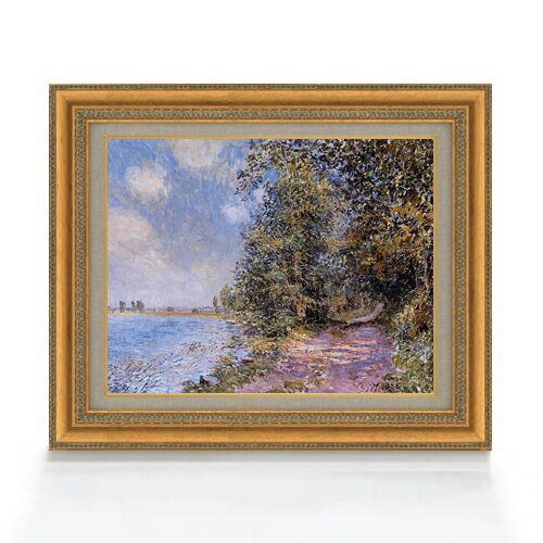 【油絵 直筆仕上げ】シスレー ヴニュ郊外、8月の午後 F6 【額入り】 絵画 販売 6号 油彩 風景画 558×467mm 複製画 送料無料 プレゼント ギフト 開店祝い 開業祝い 退職祝い 新築祝い リビング 玄関 モダン アートフレーム 壁掛け ラッピング 贈答品